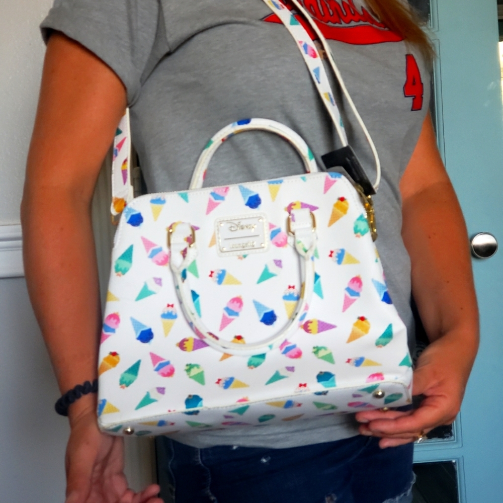Loungefly Disney purse with Disney princesses as ice cream cones.